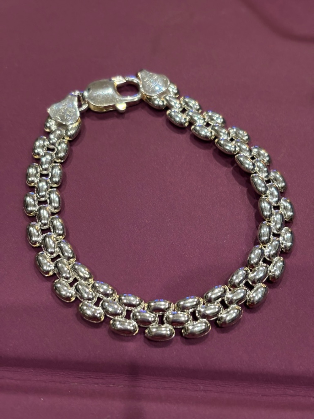 925 Silver Double-Link Women's Bracelet - Polished Chain